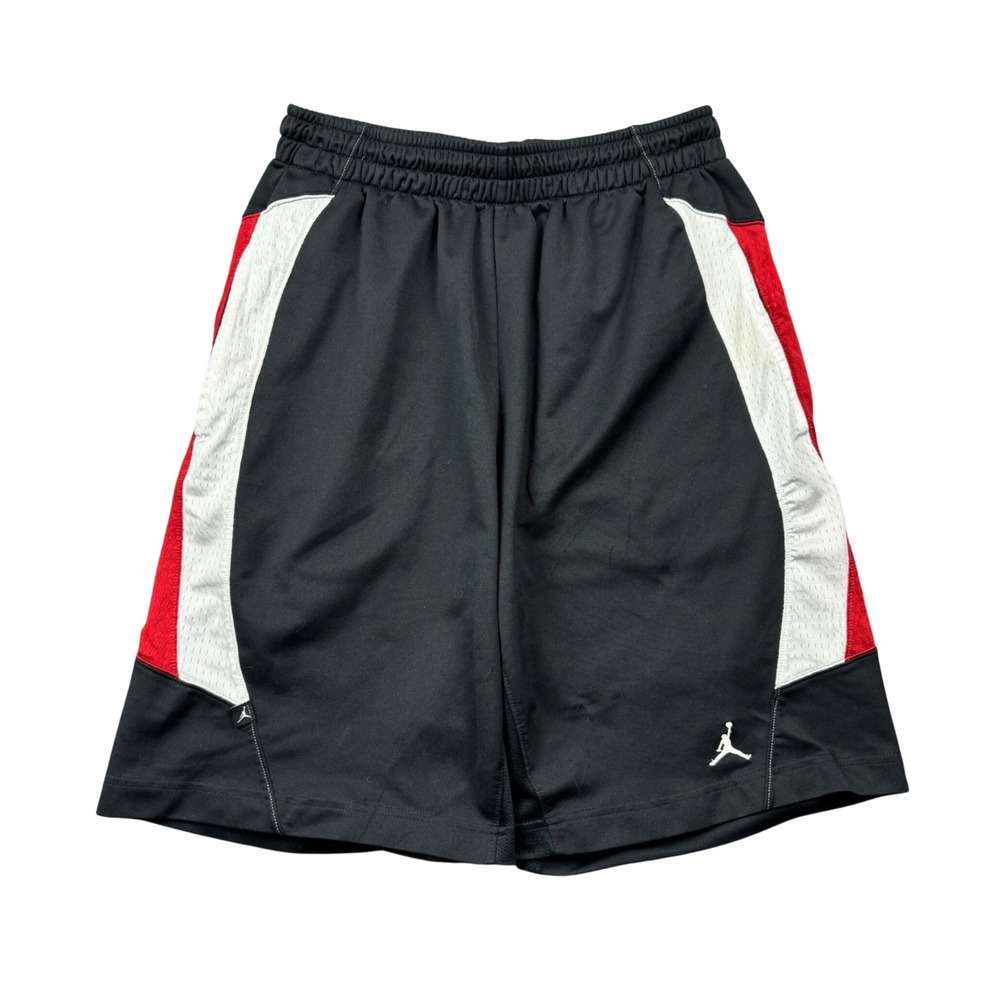 Jordan Mens Large Dri-FIT Basketball Shorts Black Red White Jumpman Logo